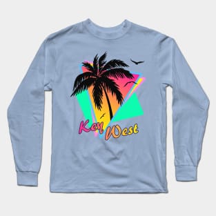 Key West Cool 80s Sunset Long Sleeve T-Shirt